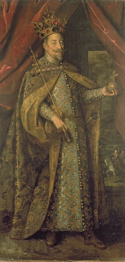 Kaiser Matthias von Österreich in böhmischen Krönungsroben, ca. 1613 von Hans von Aachen